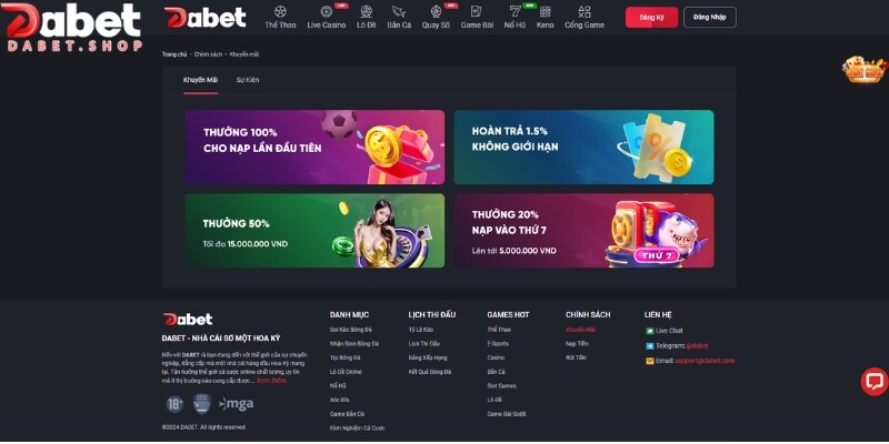 Khuyến mãi siêu hấp dẫn dành cho game thủ đam mê game DABET